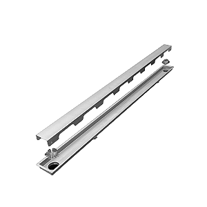 Ralo Linear Inox Escovado Mozaik 170 cm - 2 Saidas Laterais