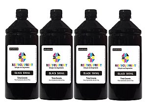 4x 500ml Tinta Black Compatível Epson L375 L395 L3110 L3150