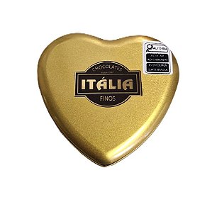 Lata Coração Dourado Médio c/ 7 bombons truffados