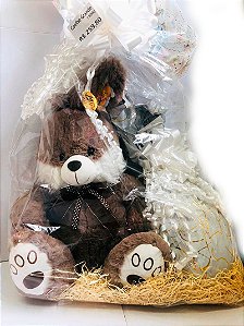 Arranjo Casa Comigo - Coelho de Pelúcia Grande c/ Ovo Família 1.800g