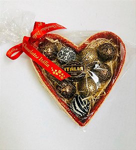 Caixa de Bombons Coração Truffados Sortidos embalados  c/ 10 Bombons - 172 g