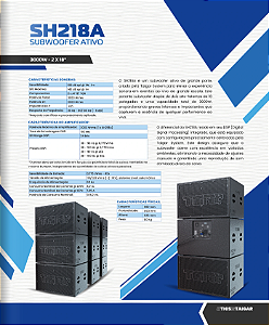 Subwoofer Ativo Taigar System SH218  3000 RMS