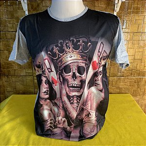Camiseta caveira rei de copas PROMOÇÃO