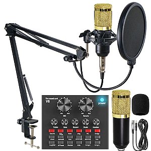 Kit Microfone Condensador Bm800 + Mesa V8 Com Braço Articulado Live Stream - 82751