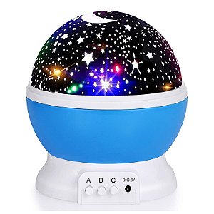 Luminária Projetora Estrela Base Azul 360° Decorativa Quarto Efeitos Cosmos  - 82399
