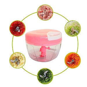 Triturador Cortador Alho Cebola Processador Alimentos Manual Rosa - 82130