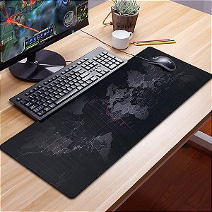 Mouse Pad Gamer Grande de Borracha 30cm x 70cm x 3mm Mapa Mundi Pc