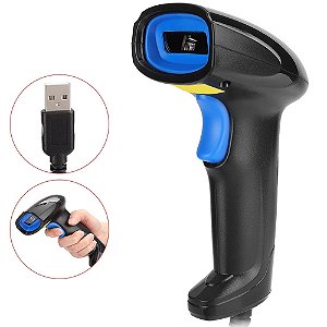 Leitor de Código de Barras a Laser Com fio 1D Barcode Scanner Cabo USB 1,5m - 82790