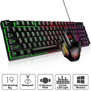 Kit Teclado Gamer Semimecânico E Mouse Para Ps4 Ps5 Pc Note