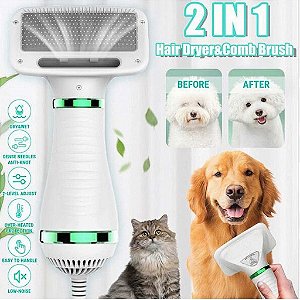 Escova Secadora para Pet 300W Pelos de Gato e Cães