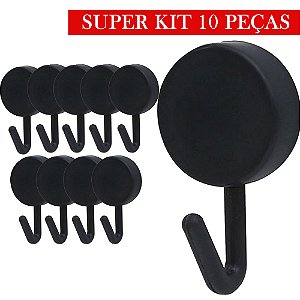 Kit Gancho Simples de Parede com 10 peças Suporte Adesivo