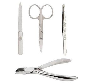 Kit De Manicure Profissional Pé Mão Unhas Portátil Inox - 81452