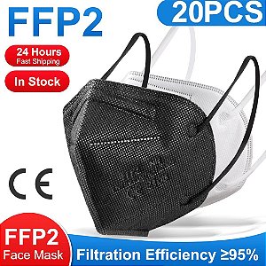 Kit 20 Máscaras Kn95 Proteção 5 Camada Respiratória Pff2 N95