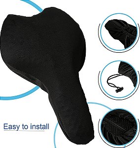 Capa Anatômica para Banco de Bicicleta em Gel Silicone Forro - 83570-PRETO