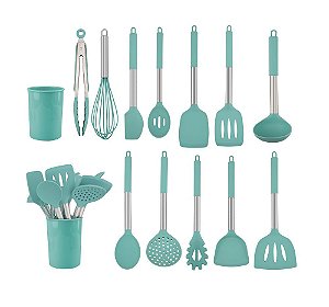 Porta Talheres  Organizador  13 Peças Concha Para Frituras