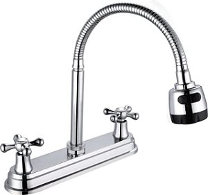 Torneira Misturador Duplo Comando Gourmet Para Cozinha