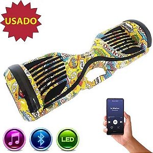 Hoverboard Skate Élétrico Bluetooth Com Led Alça Curta 6,5