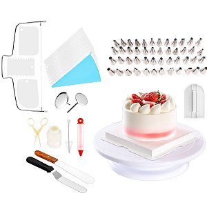 Kit Confeiteiro Para Decoração De Bolo E Cupcake 59 Peças