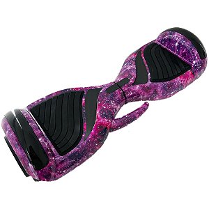 Skate Elétrico Hoverboard Original 6,5" Led com Alça - Galáxia Rosa - 27740