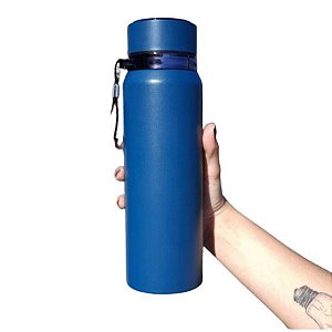 Garrafa Térmica 800ml Sensor Temperatura Digital Led  Azul