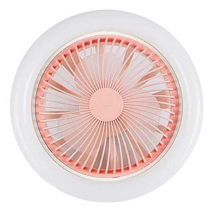 Lâmpada Luminária Ventilador De Teto Rosa E27 Controle Remoto - 84127