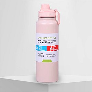 Garrafa Térmica 800ml Rosa Quente e Frio Vácuo Duplo - 82980
