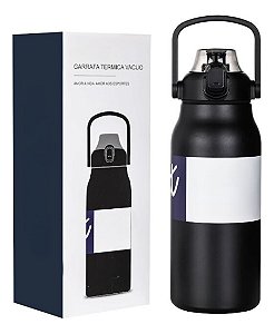 Garrafa Térmica Inox 1200ml com Bico e Alça Preto - 82884
