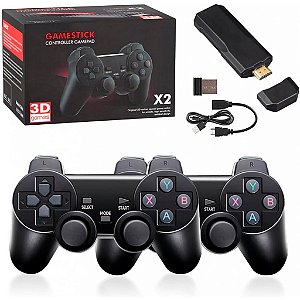 Video Game Stick 64GB Com 10Mil Jogos Retrô 2 Controles Sem Fio - 82179