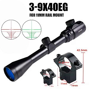 Luneta Mira Laser 3-9x40 C/ Luz Suporte 11mm - 82600