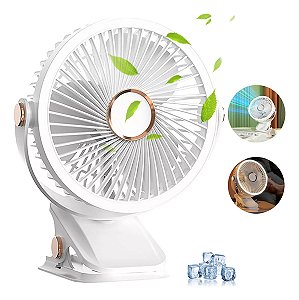 Ventilador De Mesa C/ Presilha E Luz Led Silencioso - 82248