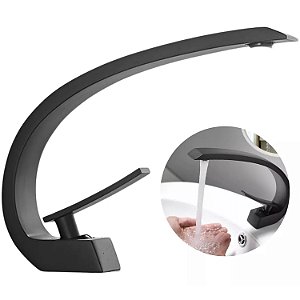 Torneira Banheiro Lavabo Cascata Curva Misturadora - 82206