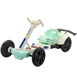 Carrinho Elétrico Kart Infantil Recarregável 220v Verde - 82005