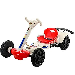 Carrinho Elétrico Kart Infantil Recarregável 220v Vermelho - 82005