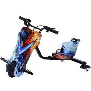 Triciclo Elétrico 8 polegadas Drift 350w Frente em V Fogo e Água - 82900