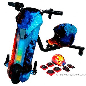 Triciclo Elétrico 8 polegadas Drift 250w Led Com Kit Proteção Fogo e Agua - 81330