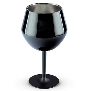 Copo Taça Térmico Inox 410ml Gin Vinho Drink Suco Preto - 81355