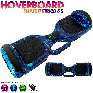 Skate Elétrico Hoverboard Original 6,5" Led com Alça Cosmo Azul - 86900