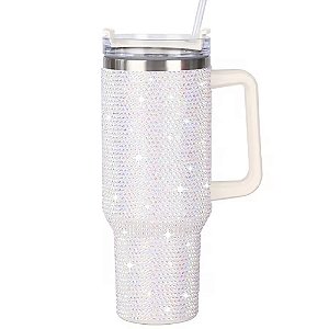 Copo Térmico Com Canudo e Tampa 1200ml Branco- 82721