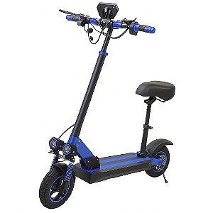 Patinete Scooter Elétrico 500W Off Road Com Banco Azul - 81414
