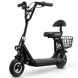 Patinete Elétrico Infantil 350w C/ Rodinha Cesta Bluetooth Preto - 81349