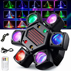 Moving Head Light 80w 6 em 1 DMX512 Multifuncional - 82246