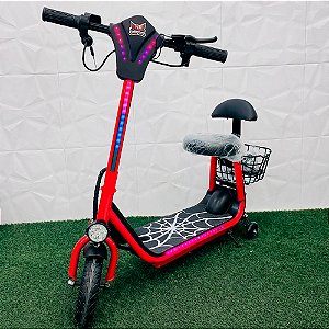 Patinete Elétrico Infantil 350w C/ Bluetooth LED e Rodinha Vermelho - 81916