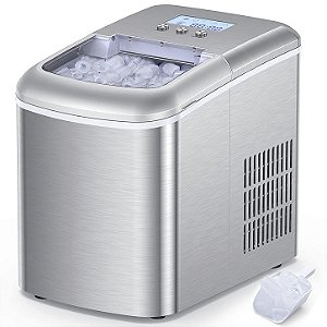 Máquina de Gelo Turbo Ice Premium Inox Automática Faz Gelo Rápido 110V - 12Kg Por Dia