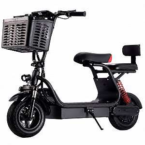 MOTO SCOOTER ELÉTRICA 500W C/ Banco Duplo e Cesto - 81976