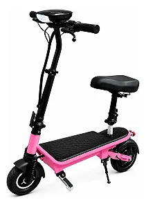 Patinete Elétrico 350w Dobrável Com Banco E Suspensão Rosa - 82918