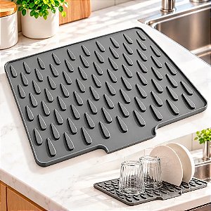 Tapete Escorredor De Louça Silicone Flexível Dobrável 40x30CM - 84310