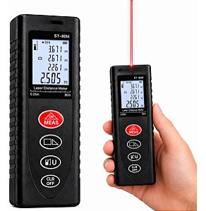 Trena Digital A Laser Ultrassônica Medidor De Distância 80m Preto - 82576