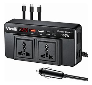 Inversor Automotivo 500w 12v Para 220v Usb E Usb C Duplos - 84582