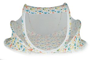 Berço Mosquiteiro para Bebe com Tenda e Cercadinho Portátil - Branco Girafa - 82942