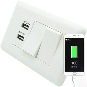 Tomada Duo USB com Interruptor - Universal - 82336
